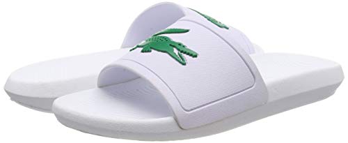 Lacoste Croco Slide 119 1 CMA, Sandalias de Punta Descubierta para Hombre, Blanco (White/Green), 40.5 EU