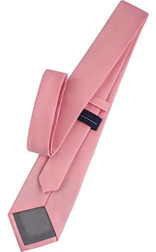 Ladeheid Corbatas Anchas Diversidad de Colores Accesorios Ropa Hombre KP-8(Rosa Sucia, 150cm x 8cm)