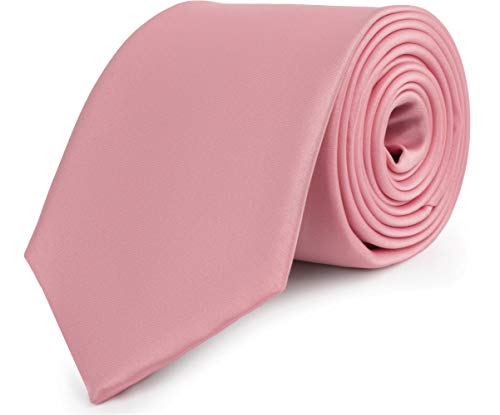 Ladeheid Corbatas Anchas Diversidad de Colores Accesorios Ropa Hombre KP-8(Rosa Sucia, 150cm x 8cm)