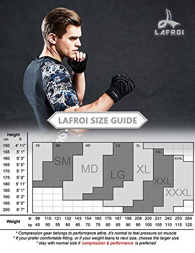 LAFROI - Protector de compresión para hombre, manga corta, UPF 50+, atlético, Hombre, color Asym Mecha, tamaño large