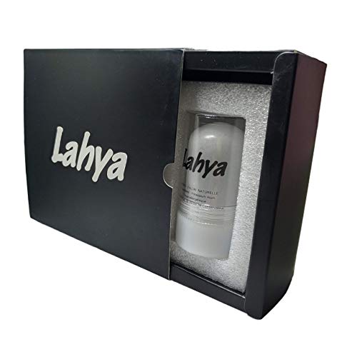 Lahya Caja de Piedras de alumbre 1 Barra de 120 gr, 1 Barra de 60 gr y 1 Barra de 5 gr parabenos - Desodorante 100% Natural - Solución económica. Solución económica. Gratis: Placas Anti Cortes.