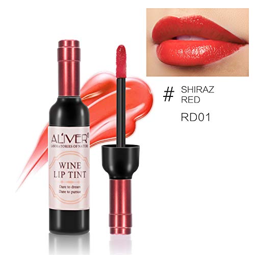 Lápiz labial líquido de 6 colores vino, Lady Long Lasting Make Up Mate Brillo de labios, Impermeable, Brillo, Tinte de labios Las mejores ideas de regalos de Navidad para novias, Mujeres, Mamá