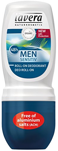 Lavera Men Sensitiv Desodorante Roll On 48h - vegano - cosméticos naturales 100% certificados - cuidado de la piel - 50 ml