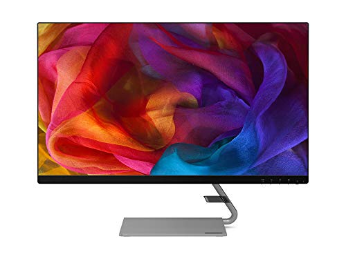 Lenovo Q27q-10 27.0 " QHD IPS FreeSync Gaming Monitor 75 Hz 4 ms DP+HDMI 3 lados sin bordes con altavoces (2x 3W) - Negro / Peana gris metalizada