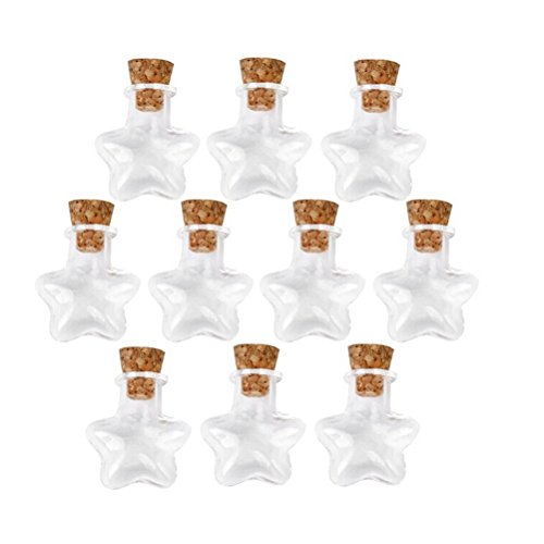 LEORX Botella Corcho Encantos de frascos vidrio vacío Mini Mini cristal Desean Botella tarros colgante -10pcs