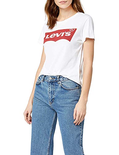 Levi's The Perfect Tee, Camiseta, Mujer, Blanco (Batwing White Graphic 53), L