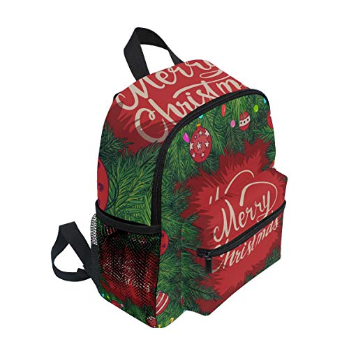 LIANCHENYI - Mochila escolar unisex con marco de Navidad con ramas de pícea para exteriores 2º 3º grado 4º grado Mochila escolar para niños y niñas