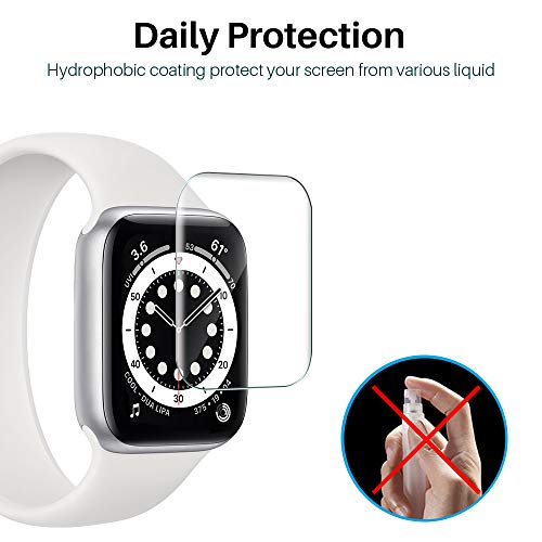 LϟK 6 Pack Protector de Pantalla para Apple Watch 40mm Series 6/5/4/SE y 38mm Series 1/2/3, HD Película de TPU Flexible [Sin Burbujas] [Funda Compatible] [Sin Bordes Elevados] [Instalación Fácil]