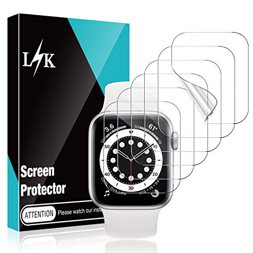 LϟK 6 Pack Protector de Pantalla para Apple Watch 40mm Series 6/5/4/SE y 38mm Series 1/2/3, HD Película de TPU Flexible [Sin Burbujas] [Funda Compatible] [Sin Bordes Elevados] [Instalación Fácil]