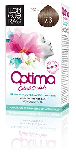 Llongueras Optima Tinte de Cabello Permanente sin Amoniaco Tono #7.3 Rubio Medio Dorado