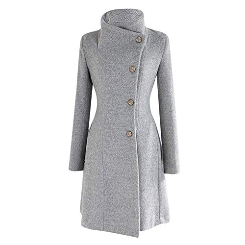 Logobeing Chaqueta Abrigo Mujer Invierno Talla Grande Suéter Abrigo Largo para Mujer Otoño Bolsillo Blusas Manga Larga Estampado Leopardo Moda (M, Gris)