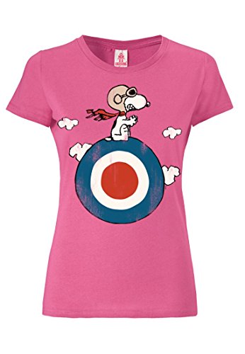 Logoshirt Camiseta para Mujer Snoopy - El Blanco - Peanuts - Snoopy - Target - de Color - Lavanda - Diseño Original con Licencia, Talla M