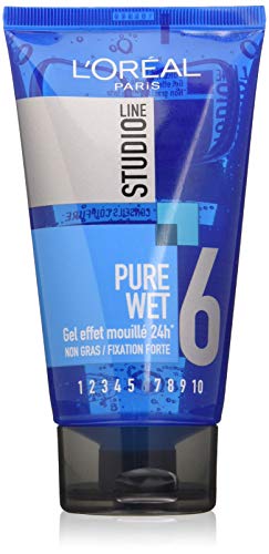 L'Oréal París Estudio línea pura mojada Efecto Styling Gel Forte 24H Fijación, 150 ml