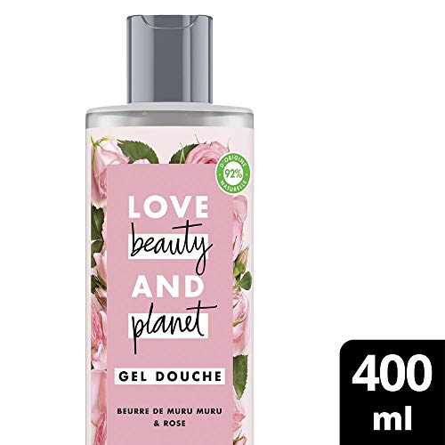 Love Beauty And Planet, Gel Douche Rosée Hydratante, Pour Tous Types de Peaux, Certifié Vegan, Flacon de 400ml