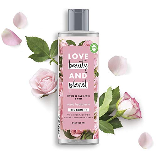 Love Beauty And Planet, Gel Douche Rosée Hydratante, Pour Tous Types de Peaux, Certifié Vegan, Flacon de 400ml