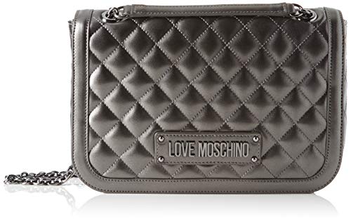 Love Moschino Jc4000pp18la0906, Bolsa de mensajero Unisex Adulto, Gris (Fucile), 19x6x28 centimeters (W x H x L)