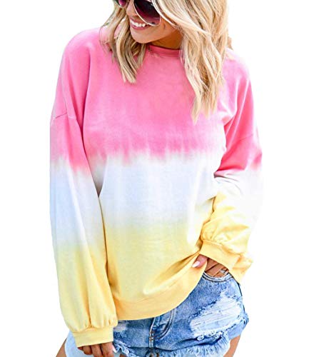 Luiyy Liquidación Venta Mujer Sudadera Tumblr Sin Capucha 2019 Suelta Tallas Grandes Jersey De Mujer Mujer Sudaderas de Manga Larga para Adolescentes Chicas Niña(Rojo,XL)