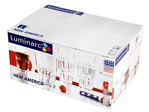 Luminarc New America Vasos, Vidrio sodo, Set de 6