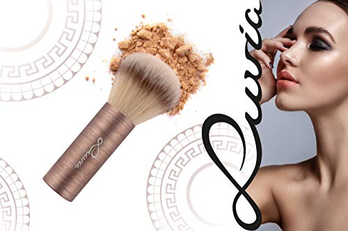 Luvia Mini Prime Vegan – Juego de pinceles de viaje – 4 pinceles de maquillaje para viaje y vacaciones – pinceles de maquillaje/pincel de maquillaje incluye pincel de viaje funda/soporte para pinceles