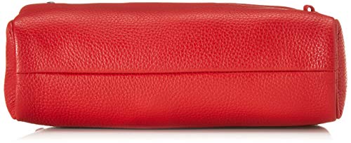 Mandarina Duck Mellow Leather Tracolla, Bolsa de mensajero para Mujer, Rojo (Flame Scarlet), 25.5x24x10 centimeters (W x H x L)