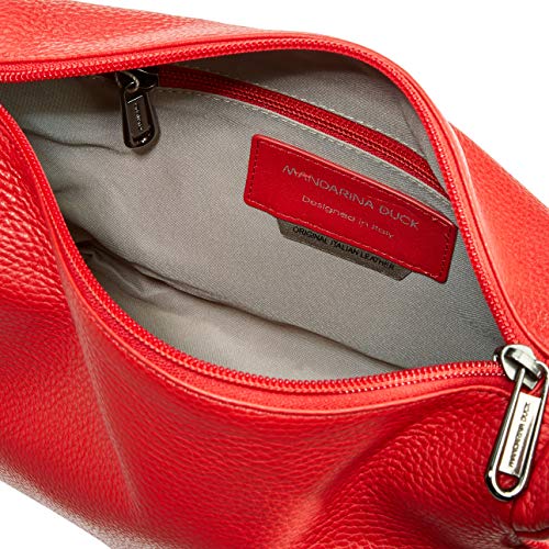 Mandarina Duck Mellow Leather Tracolla, Bolsa de mensajero para Mujer, Rojo (Flame Scarlet), 25.5x24x10 centimeters (W x H x L)