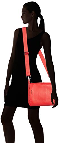 Mandarina Duck Mellow Leather Tracolla, Bolsa de mensajero para Mujer, Rojo (Flame Scarlet), 25.5x24x10 centimeters (W x H x L)