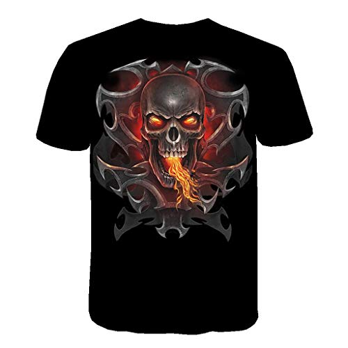 Manga Corta Camiseta Hombres Nuevo Verano Dibujos Animados Bicicleta Patrones Impresos Blusa Superior Tops Calavera 2019 Moda