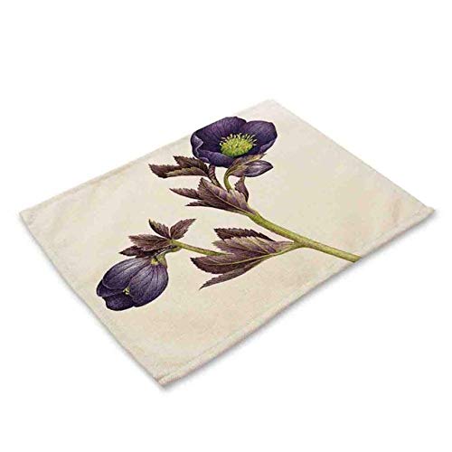 Manteles Individuales,Violeta Morning Glory Tapetes, Tapetes Y Posavasos,Tabla Tapetes,Aislamiento Térmico Resistente Al Calor, Lavable Antideslizante Esteras De Cena Para Cocina Y Comedor{6pcs}