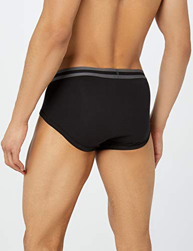 Marca Amazon - find. Slip para Hombre Y-Front, Pack de 7, Multicolor (Black/Charcoal), L, Label: L