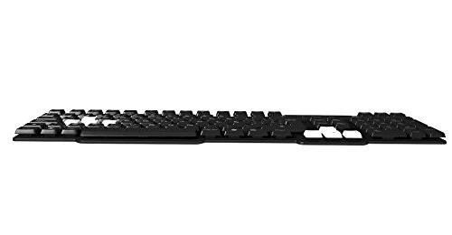 Mars Gaming MKHA0 - Teclado gaming para PC (respuesta ultra-rápida, iluminación LED blanca, anti-ghosting, teclas elevadas y extraíbles, base metálica, USB oro), color negro