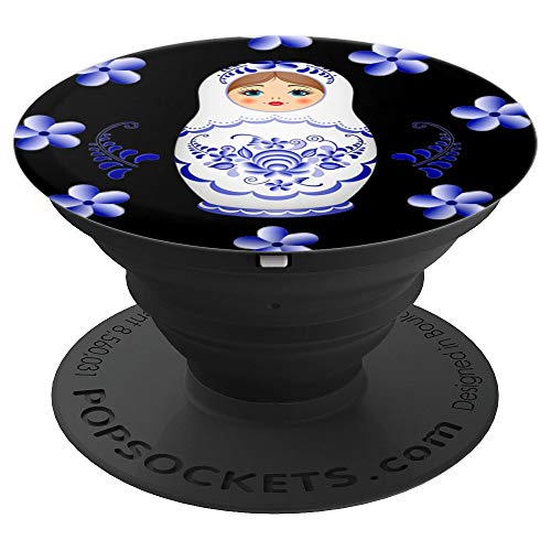 Matryoshka Russian Doll Nesting Doll Black PopSockets Agarre y Soporte para Teléfonos y Tabletas