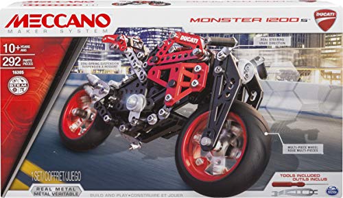 Meccano Elite Motorcycle Ducati Juego de construcción de varios modelos de vehículos 292pieza(s) - Juegos de construcción (Juego de construcción de varios modelos de vehículos, 10 año(s), 292 pieza(s), Negro, Metálico, Rojo, Metal, China)