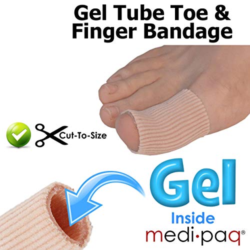 Medipaq Tubo de Gel Vendaje Separador de Dedos de Pie y Manos – Alivio del Dolor de Ampollas Callos Callosidades y Otras Dolencias – 1x Tubo Elástico para Dedos