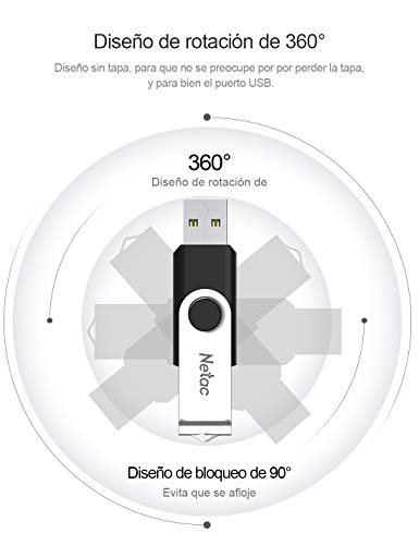 Memorias USB 128GB, Diseño Giratorio Mini Pen Drive velocidades de Lectura de hasta 90MB/s, USB 3.0 Flash Drive para Computadoras, Tabletas Almacenamiento de Datos