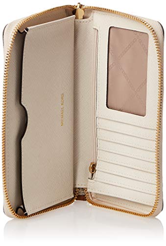 MICHAEL by Michael Kors Jet Set Travel Vanilla cartera multifuncional, funda de telefono de cuero beige/marron, tarjetero de cuero, cartera de mujer uni Vanilla