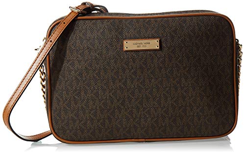 Michael Kors - Jet Set Travel Logo Crossbody, Bolsos bandolera Mujer, Marrón (Brown), 5x16.5x24.1 cm (B x H T)