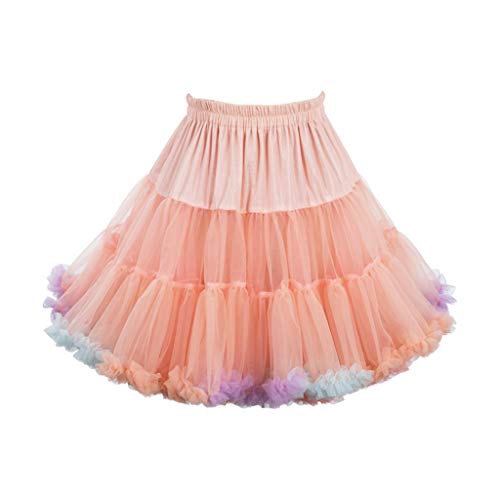 MIKI-Z 45cm Lolita Color Caramelo Nube Puffy Tutu Falda Fancy Rainbow Tulle Enagua