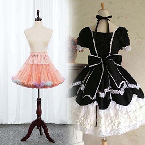 MIKI-Z 45cm Lolita Color Caramelo Nube Puffy Tutu Falda Fancy Rainbow Tulle Enagua