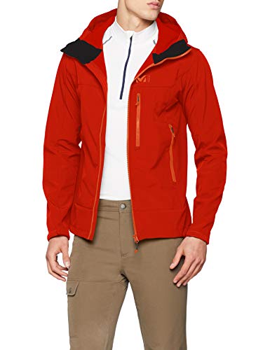 MILLET Track Hoddie - Chaqueta de Softshell para Hombre, Hombre, Color Pompeian Red, tamaño Small