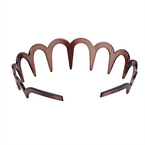 Minkissy diadema de zig zag diadema de dientes de tiburón dientes de resina peine aro de pelo banda para el cabello accesorios para el cabello para mujeres damas niñas 3 piezas (estilo 1)