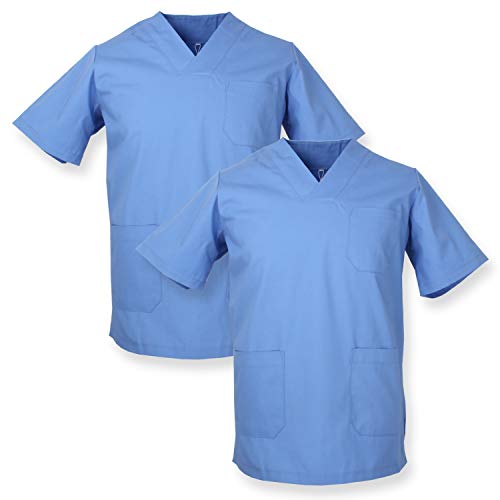 MISEMIYA - Pack*2 - Casaca Sanitarios Unisex Uniformes Sanitarios Cuello Pico Mangas Cortas Uniformes Laboratorios - Ref.817 * 2 - XXL, Verde Manzana