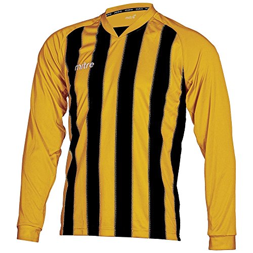 Mitre Optimize Camiseta de Fútbol, Hombre, Amarillo (Ámbar/Negro), XS