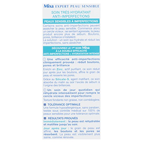 MIXA Experto Cuidado de la Piel Sensible 2 en 1 Anti-Imperfecciones Hidratante Muy 50ml