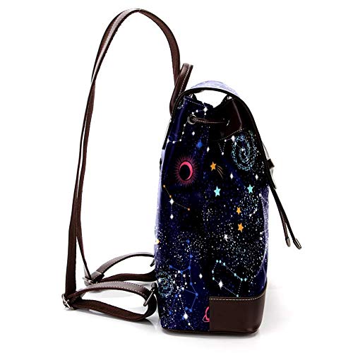 Mochila casual de cuero de la PU para los hombres, bolso de hombro de las mujeres estudiantes mochila para viajes negocios universidad yoga estera teléfono caso