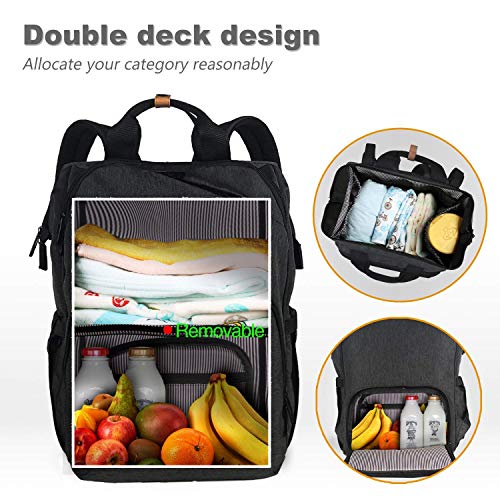 Mochila con bolsa para cambiar pañales para bebés/correas de cochecito/bolsillos con aislamiento, muchos bolsillos y mochila con bolsa de pañales para viajes Space de almacenamiento(EU-7340DG)