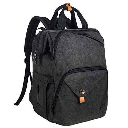 Mochila con bolsa para cambiar pañales para bebés/correas de cochecito/bolsillos con aislamiento, muchos bolsillos y mochila con bolsa de pañales para viajes Space de almacenamiento(EU-7340DG)