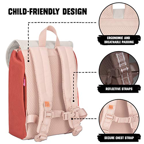 Mochila Infantil Niños y Niñas Rojo - Johnny Urban Junior Bolso Liam Hecho de Botellas Pet Recicladas, Mochila para Niños Escolares, Guardería y Colegio, Repelente al Agua y sin BPA