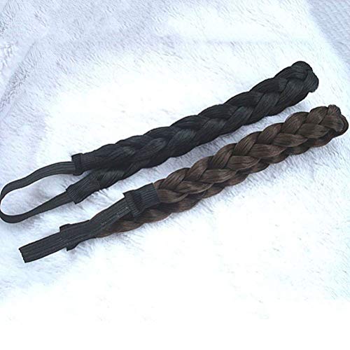 Moda Elástico Estiramiento del pelo Trenzado Diadema Trenzas clásicas Banda para el cabello sintético Pieza de cabello Mujeres Accesorios de belleza