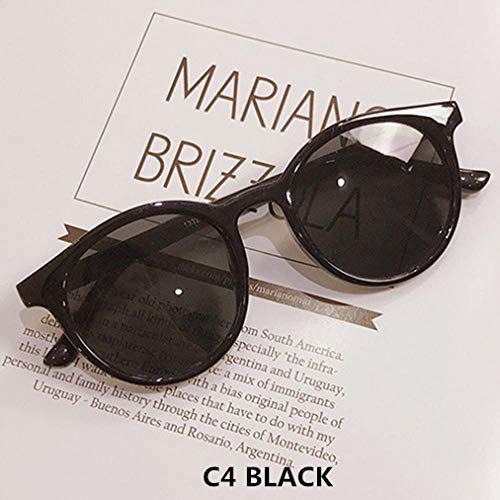 Moda Gafas De Sol Gafas De Sol Mujer Gafas Redondas Sun Uv400 Retro Vintage Shades Elegant Ladies Black