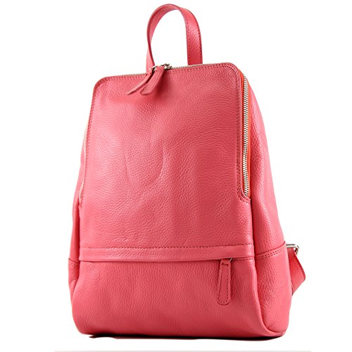 modamoda de - ital Damenrucksack bolsa de cuero T138, Color:chicle de globo